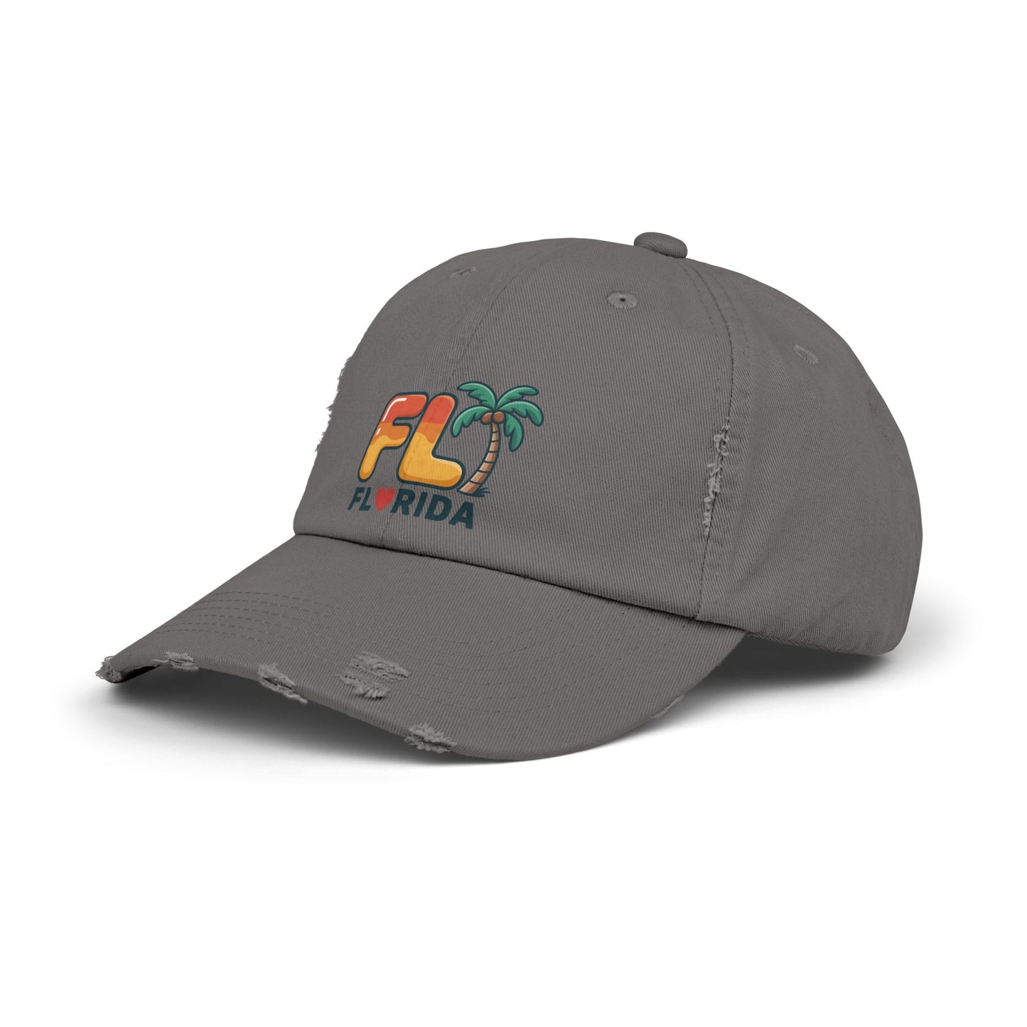 Vibrant Florida Distressed Cap, Casual Summer Hat, Beach Accessories, Travel Gift, Outdoor Apparel, Unisex Headwear
