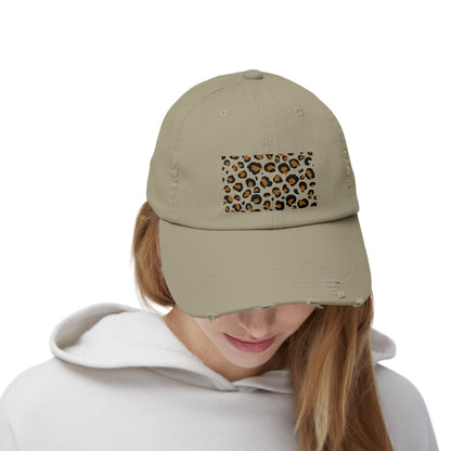Distressed Leopard Print Cap | Trendy Unisex Hat for Casual Style, Summer Accessories, Outdoor Fun, Fashion Statement, Gift Idea