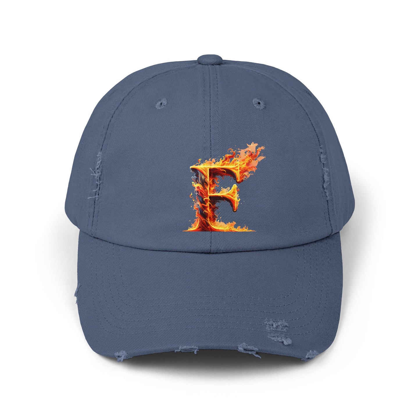 Fire Letter F Distressed Cap, Trendy Black Cap, Unisex Baseball Cap, Cool Casual Hat, Unique Gift for Him/Her, Everyday Accessory