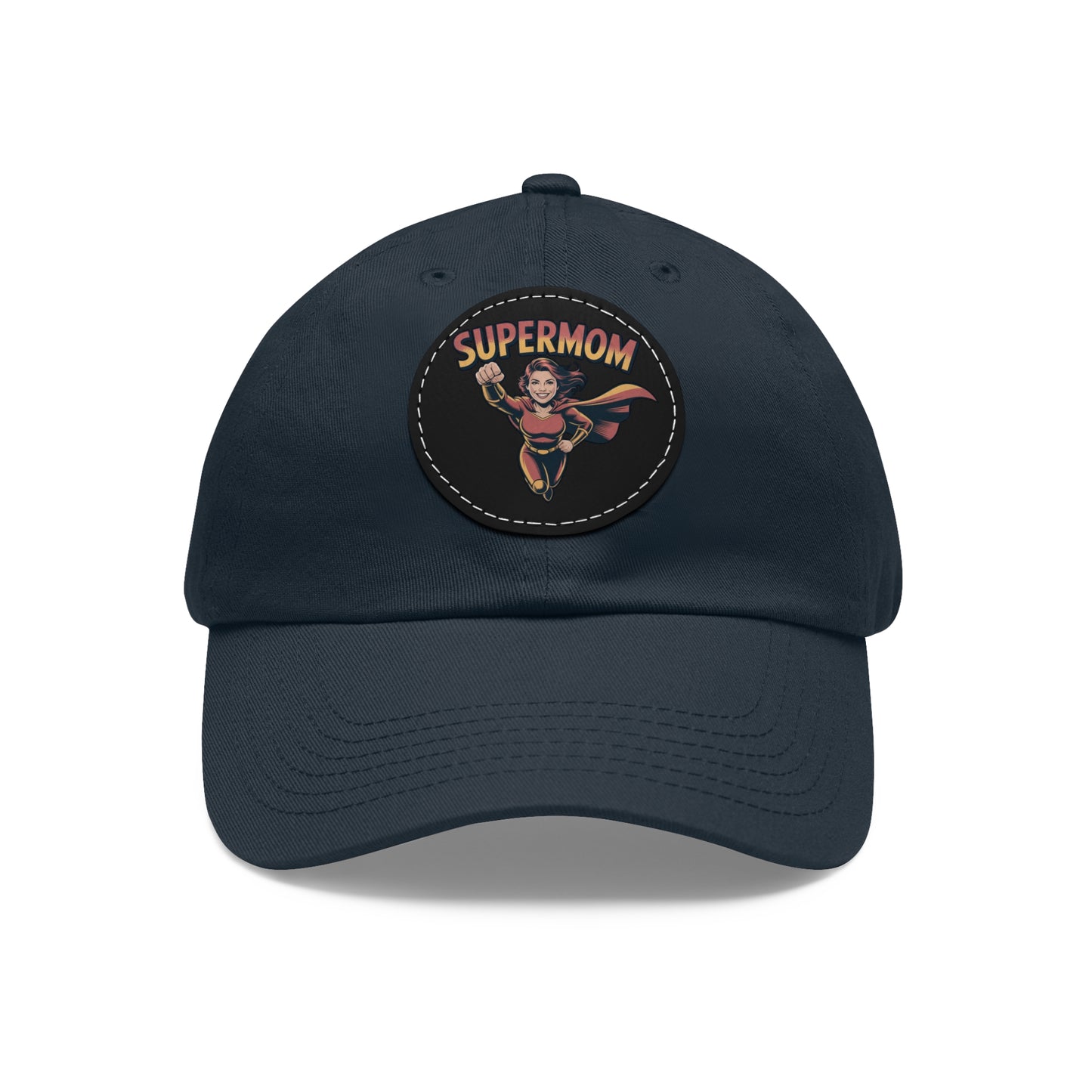Supermom Dad Hat with Leather Patch, Gift for Moms, Cap for Superheroes, Mother's Day Gift, Casual Hat, Everyday Wear