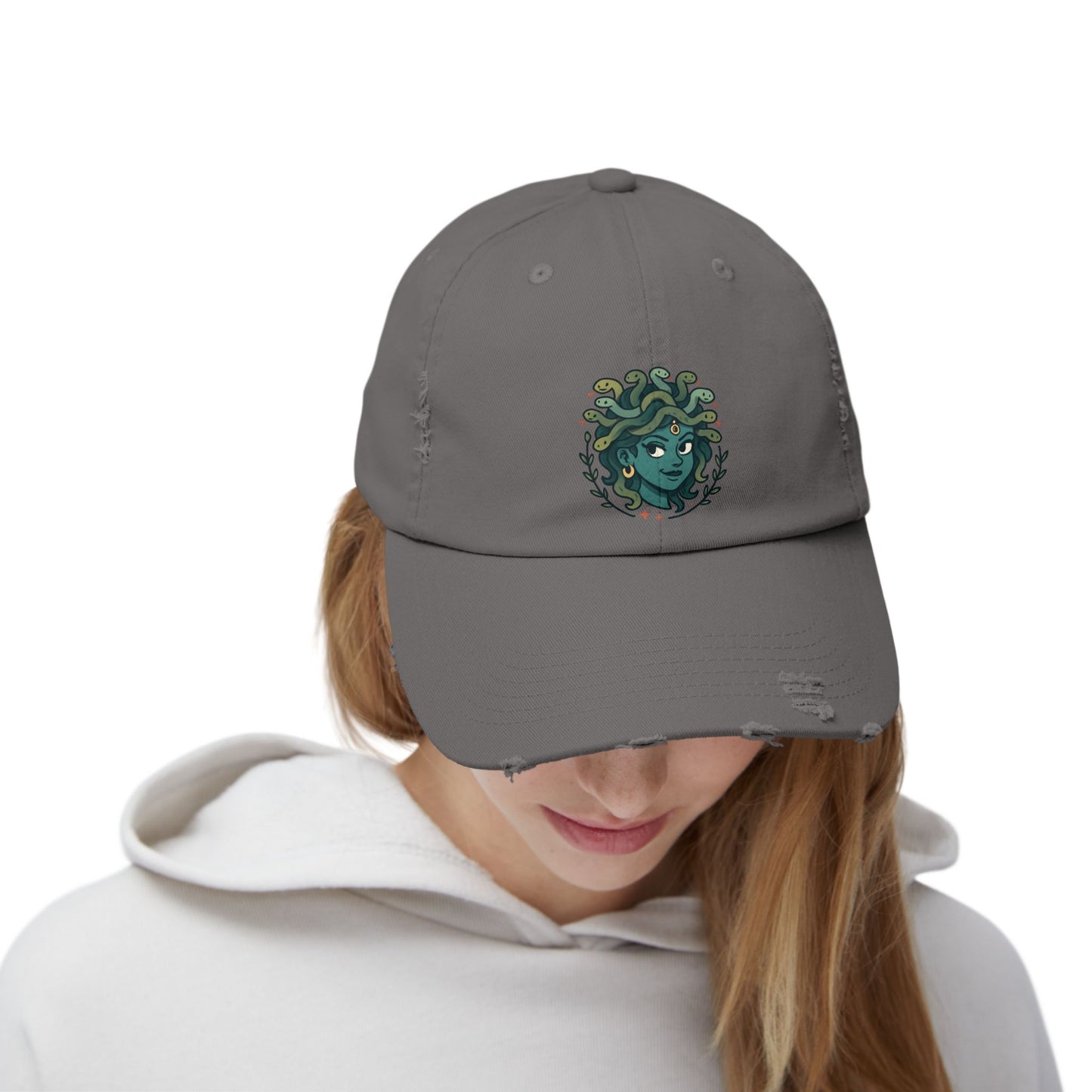 Medusa Distressed Cap | Unisex Fashion Hat, Vintage Look Cap, Perfect Gift for Summers, Festivals, Outdoor Activities, Everyday Wear