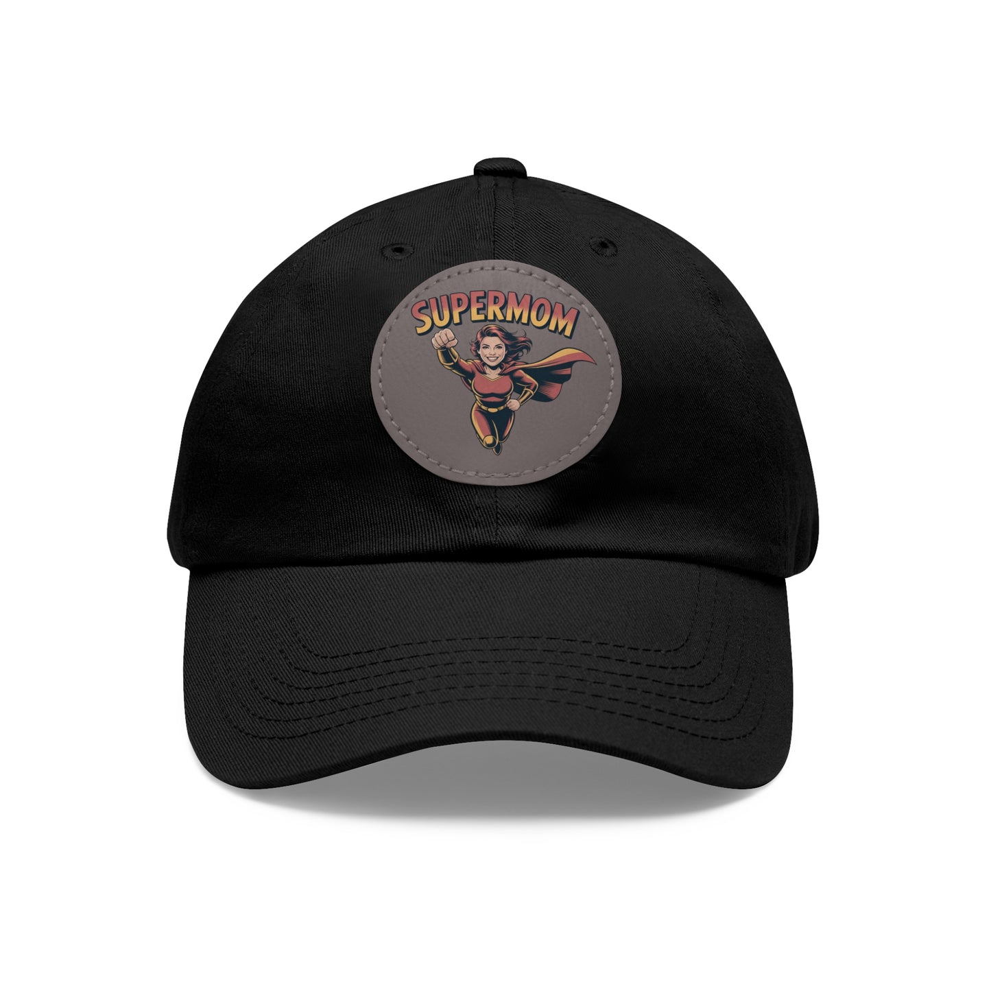 Supermom Dad Hat with Leather Patch, Gift for Moms, Cap for Superheroes, Mother's Day Gift, Casual Hat, Everyday Wear