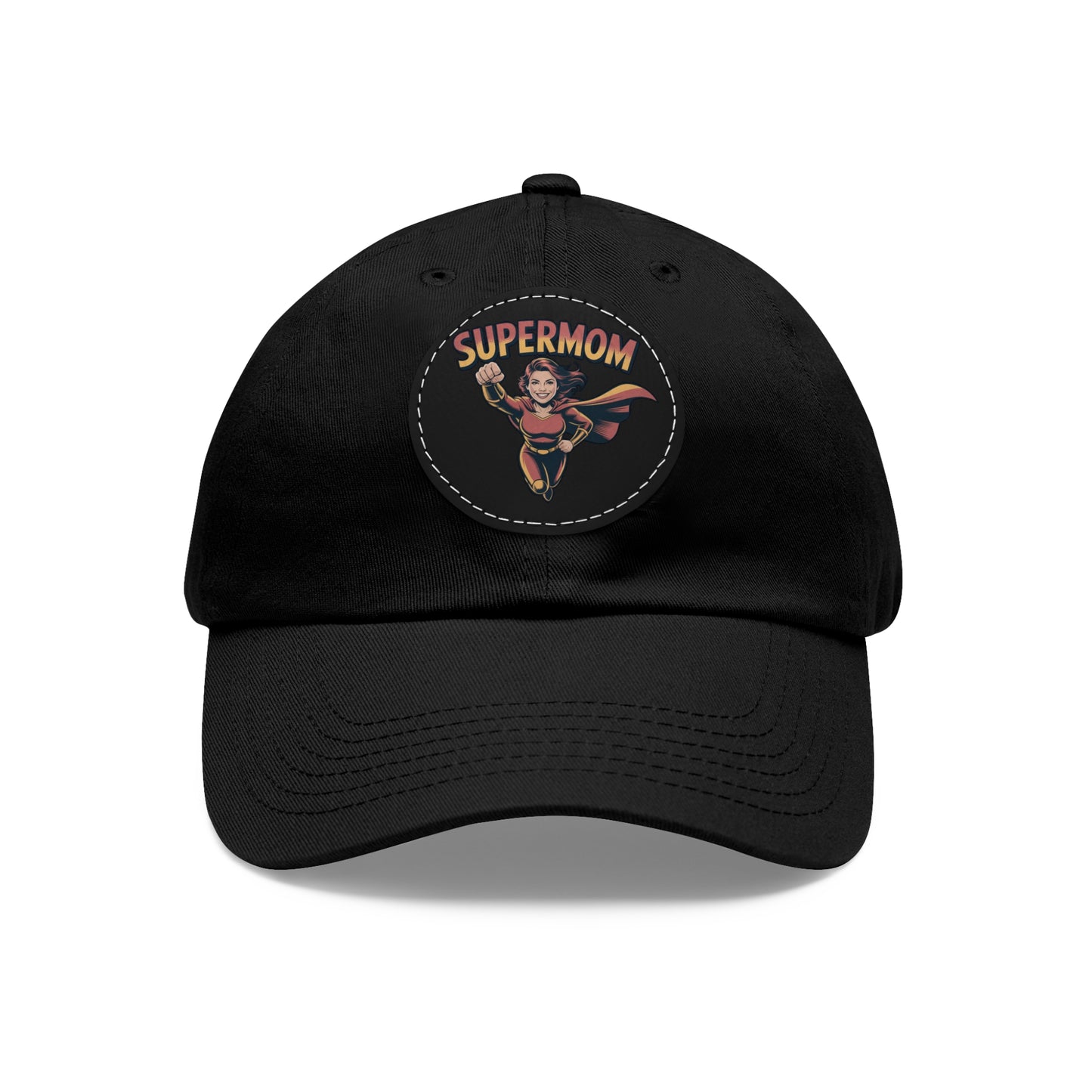 Supermom Dad Hat with Leather Patch, Gift for Moms, Cap for Superheroes, Mother's Day Gift, Casual Hat, Everyday Wear