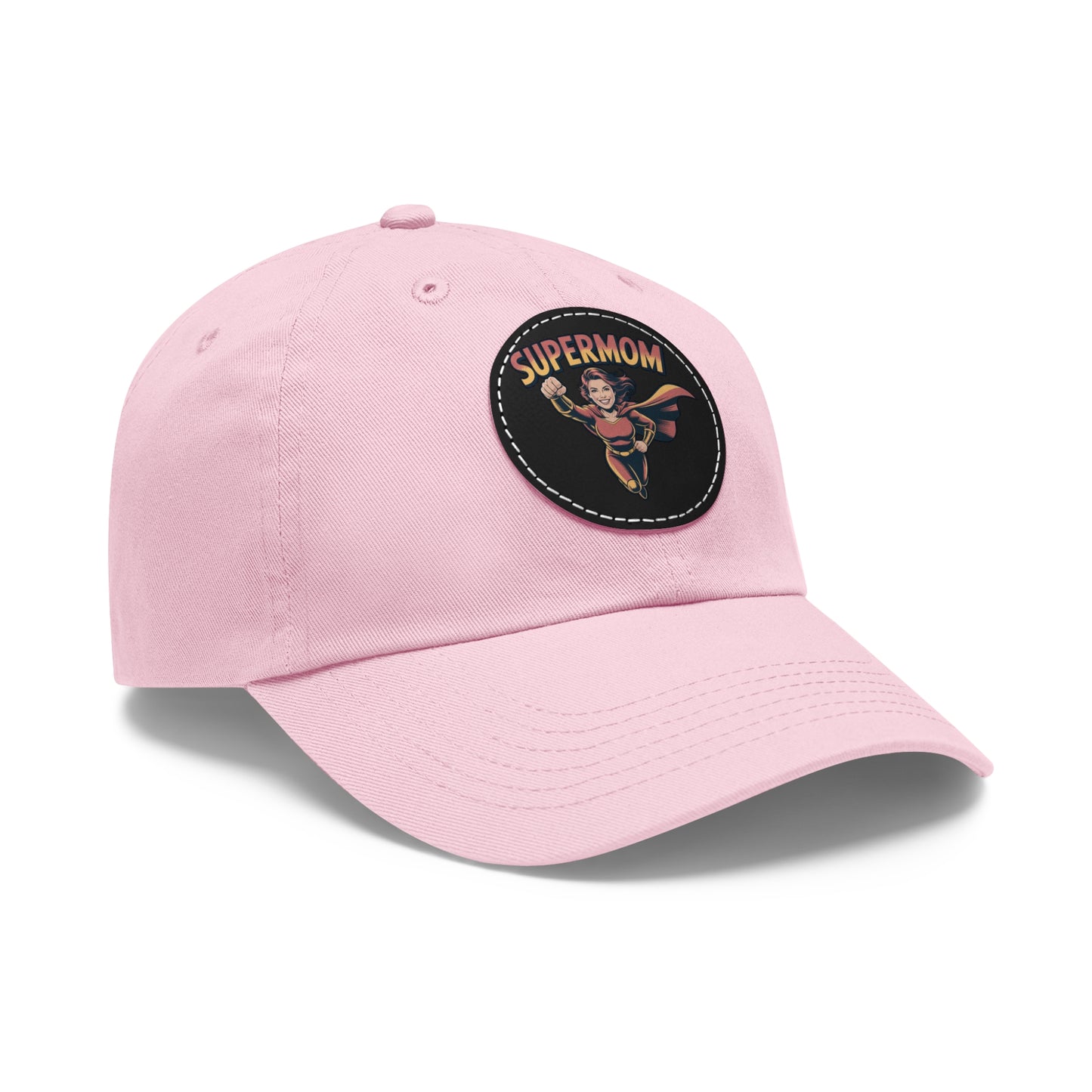Supermom Dad Hat with Leather Patch, Gift for Moms, Cap for Superheroes, Mother's Day Gift, Casual Hat, Everyday Wear