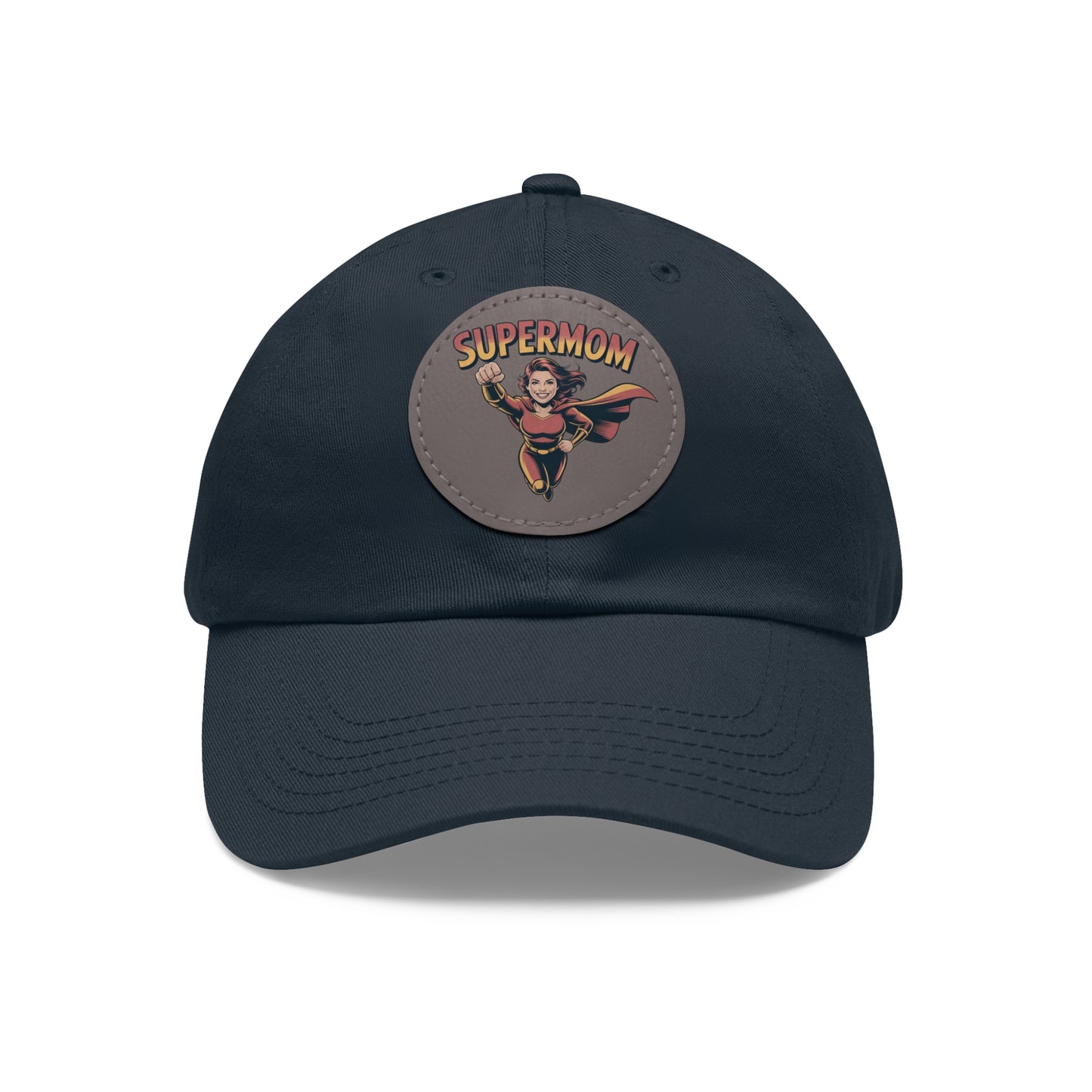Supermom Dad Hat with Leather Patch, Gift for Moms, Cap for Superheroes, Mother's Day Gift, Casual Hat, Everyday Wear