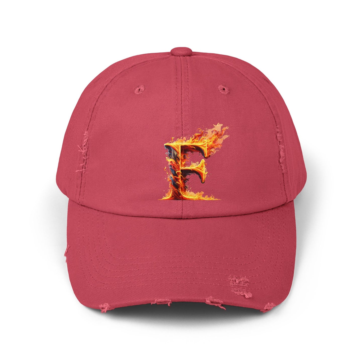 Fire Letter F Distressed Cap, Trendy Black Cap, Unisex Baseball Cap, Cool Casual Hat, Unique Gift for Him/Her, Everyday Accessory