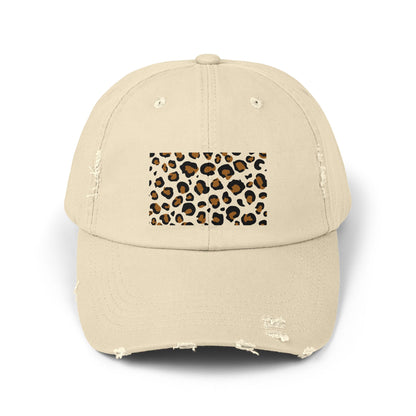 Distressed Leopard Print Cap | Trendy Unisex Hat for Casual Style, Summer Accessories, Outdoor Fun, Fashion Statement, Gift Idea