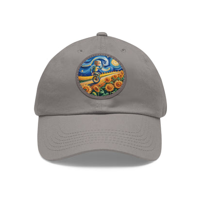 Dad Hat with Leather Patch (Round)