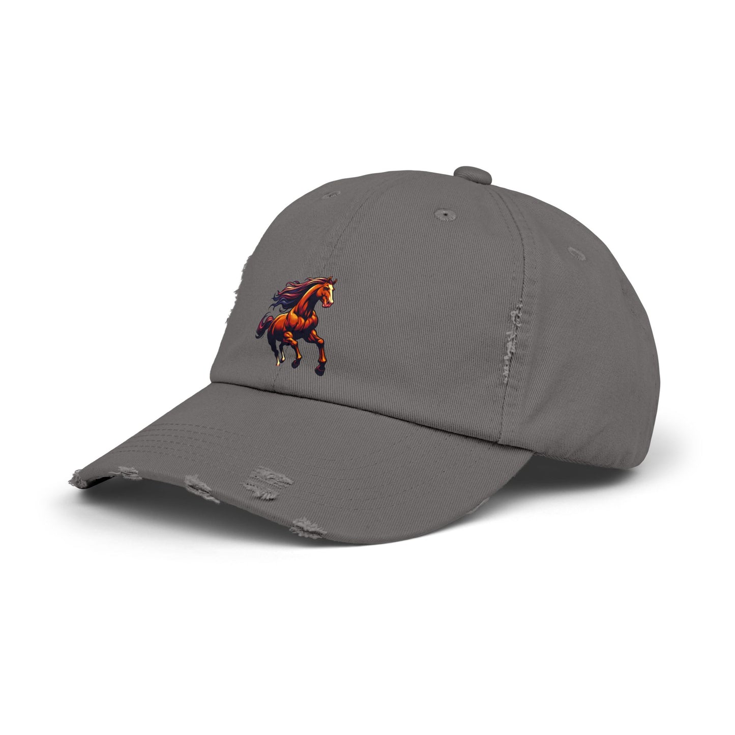 Vibrant Horse Distressed Cap | Unisex, Casual Style, Perfect Gift for Animal Lovers, Summer Outings, Outdoor Adventures, Birthdays