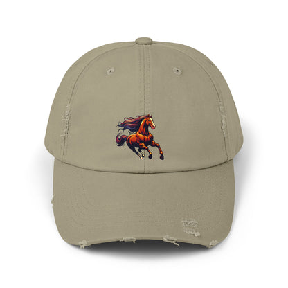 Vibrant Horse Distressed Cap | Unisex, Casual Style, Perfect Gift for Animal Lovers, Summer Outings, Outdoor Adventures, Birthdays