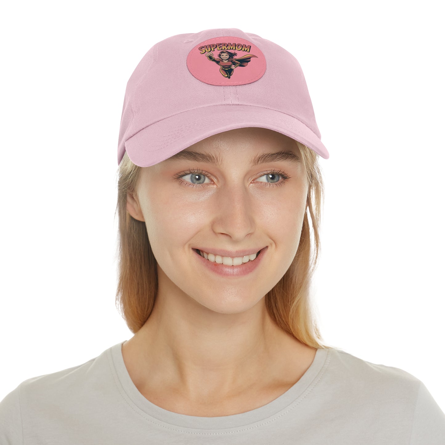 Supermom Dad Hat with Leather Patch, Gift for Moms, Cap for Superheroes, Mother's Day Gift, Casual Hat, Everyday Wear
